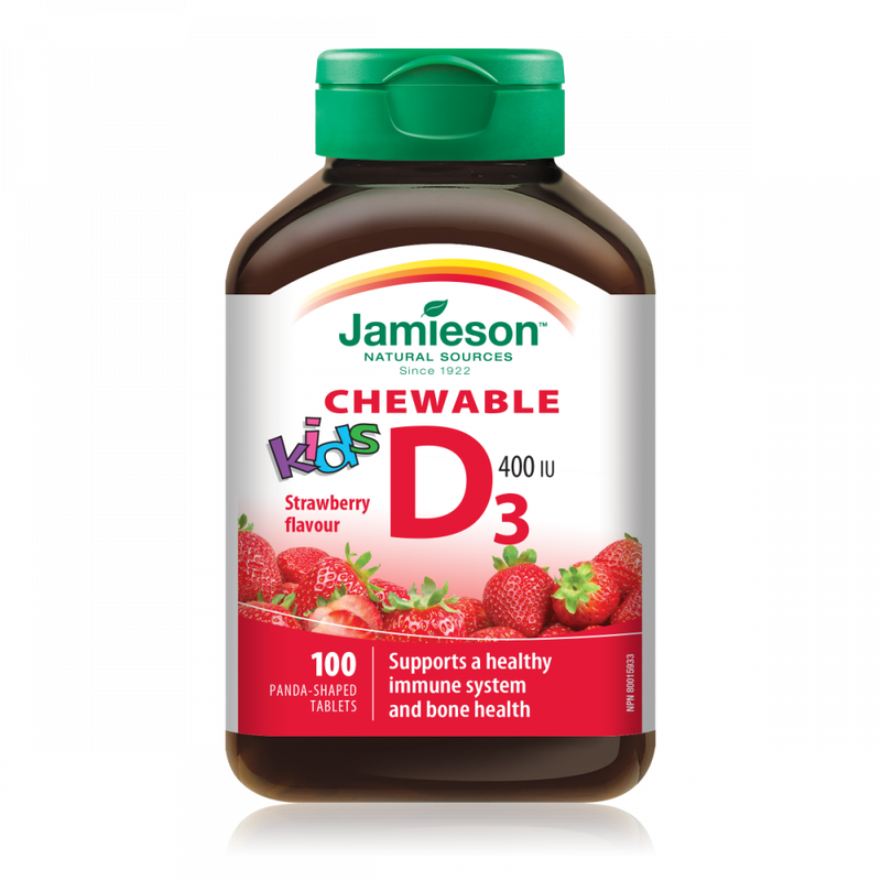 Jamieson Vitamin D3, tablete za žvakanje za djecu s okusom jagode